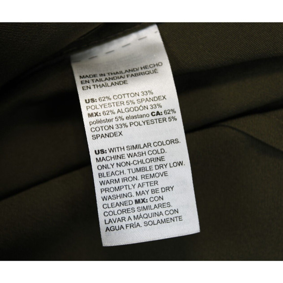 Chico's No Iron Chic Stretch Button Front Top Women 4 Long Sleeve Collared Olive - Picture 13 of 14